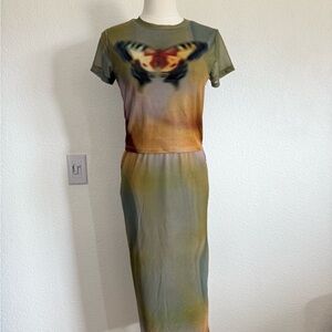 Butterfly Print Two-Piece Set